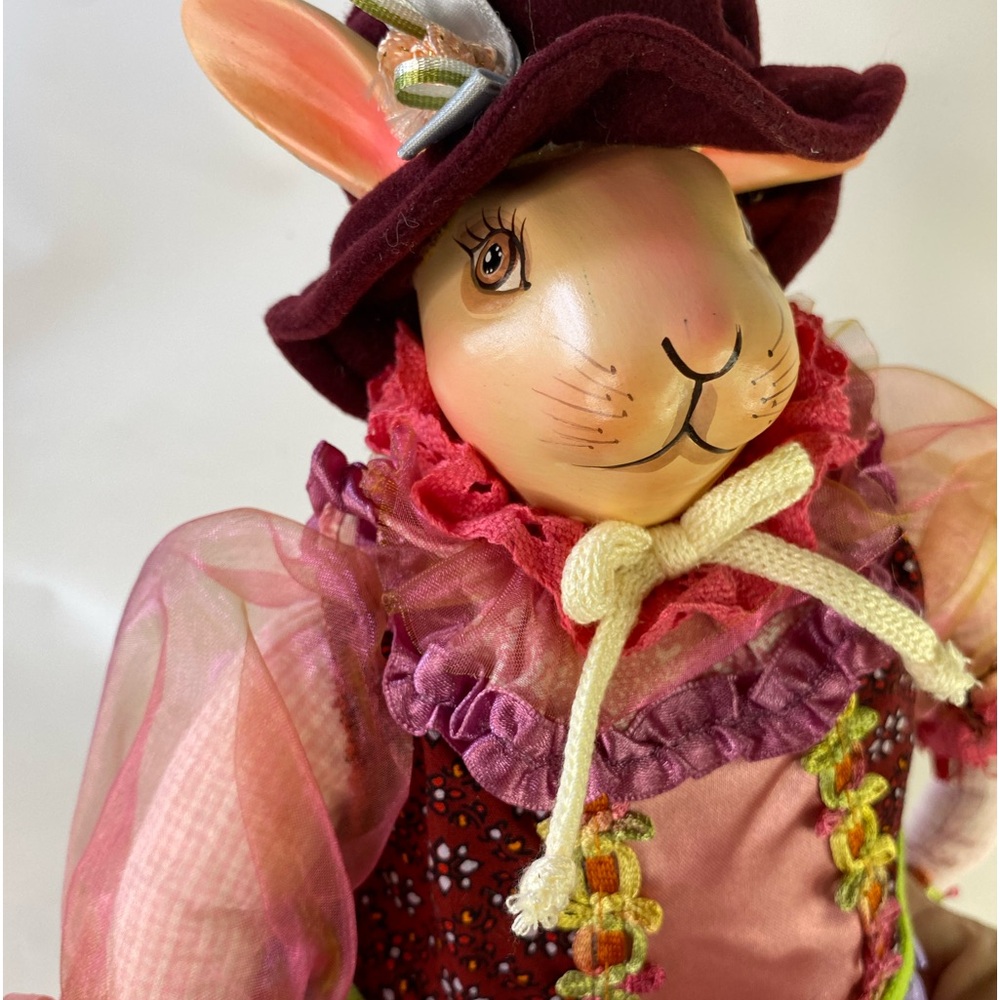 VTG KASMA LTD EASTER BUNNY RENAISSANCE DOLL PORCELAIN HEAD WHIMSICAL 13”